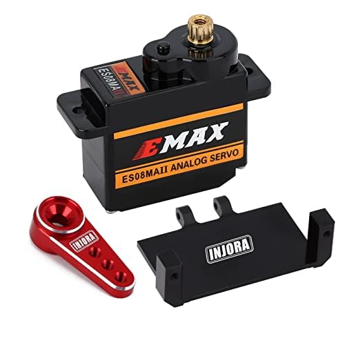 INJORA RC servo with steering mount for precise SCX24 steering.