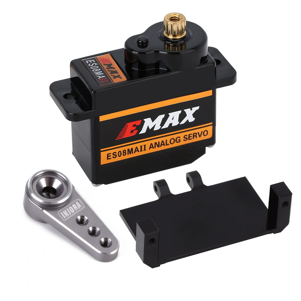 INJORA RC servo steering with metal mount for Axial SCX24 precision and control.