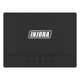 INJORA RC Silicone Pit Mat highlights a rollable design for portable field tinkering.