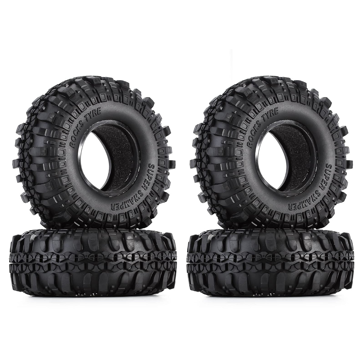 INJORA RC Tires 19-inch close-up shows aggressive tread for rugged off-road grip.