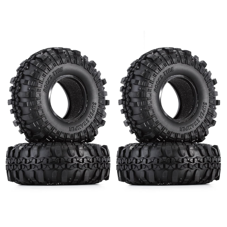 INJORA RC Tires 19-inch close-up shows aggressive tread for rugged off-road grip.