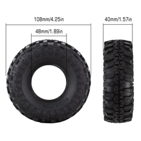 INJORA RC Tires mounted on wheel demonstrating easy fitment with foam bead.