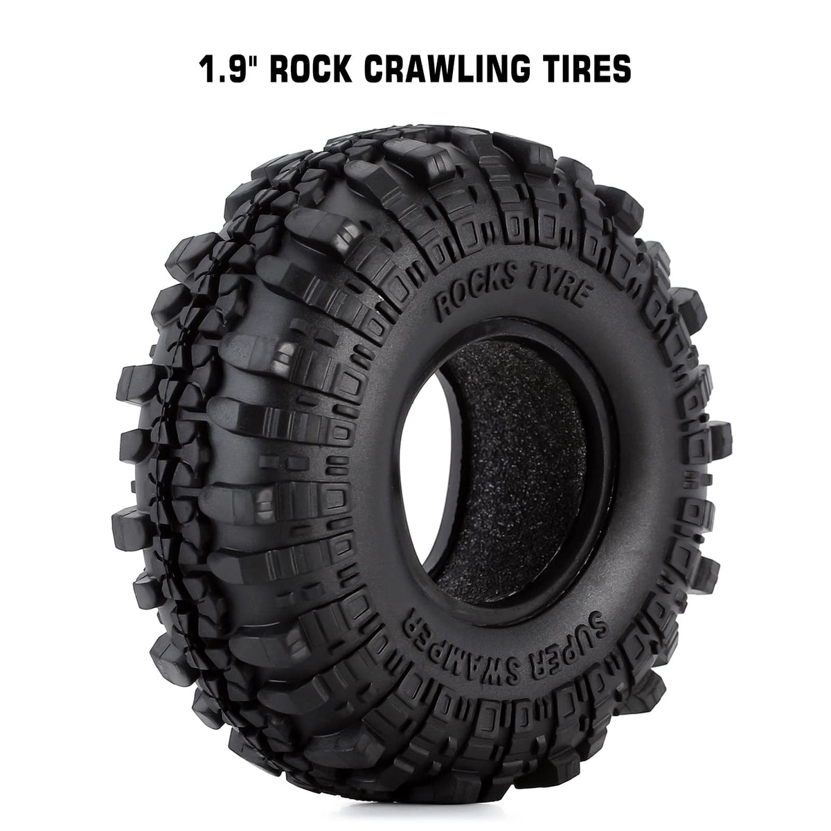 INJORA RC Tires with foam inserts enhance stability and traction on uneven terrain.