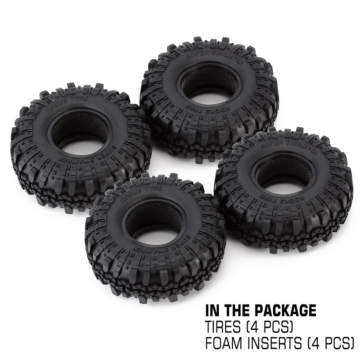 INJORA RC Tires packaging shows four tires with inserts.