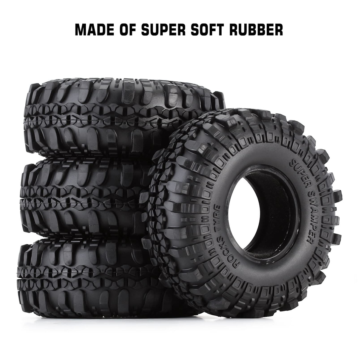 INJORA RC Tires tread detail emphasizes durability and wear resistance.