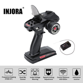 INJORA RC Transmitter sticks provide tactile throttle and brake feedback