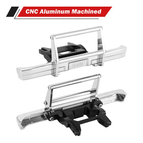 INJORA rear bumper for TRX4M with tow hitch adds recovery options.