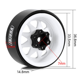 INJORA removable center hub enables customization and easy maintenance in white wheels.