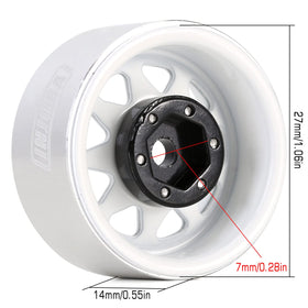 INJORA removable center hub for easy beadlock maintenance.