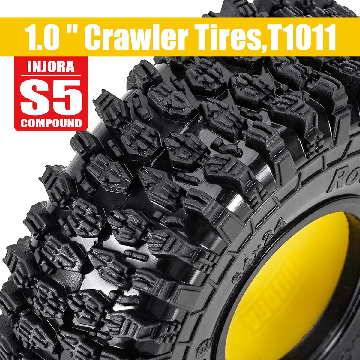 INJORA S5 tire 24mm width for stable handling.