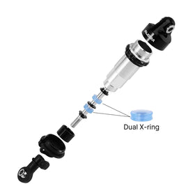 INJORA screw-fixed spring retainers prevent parts loss during aggressive driving.