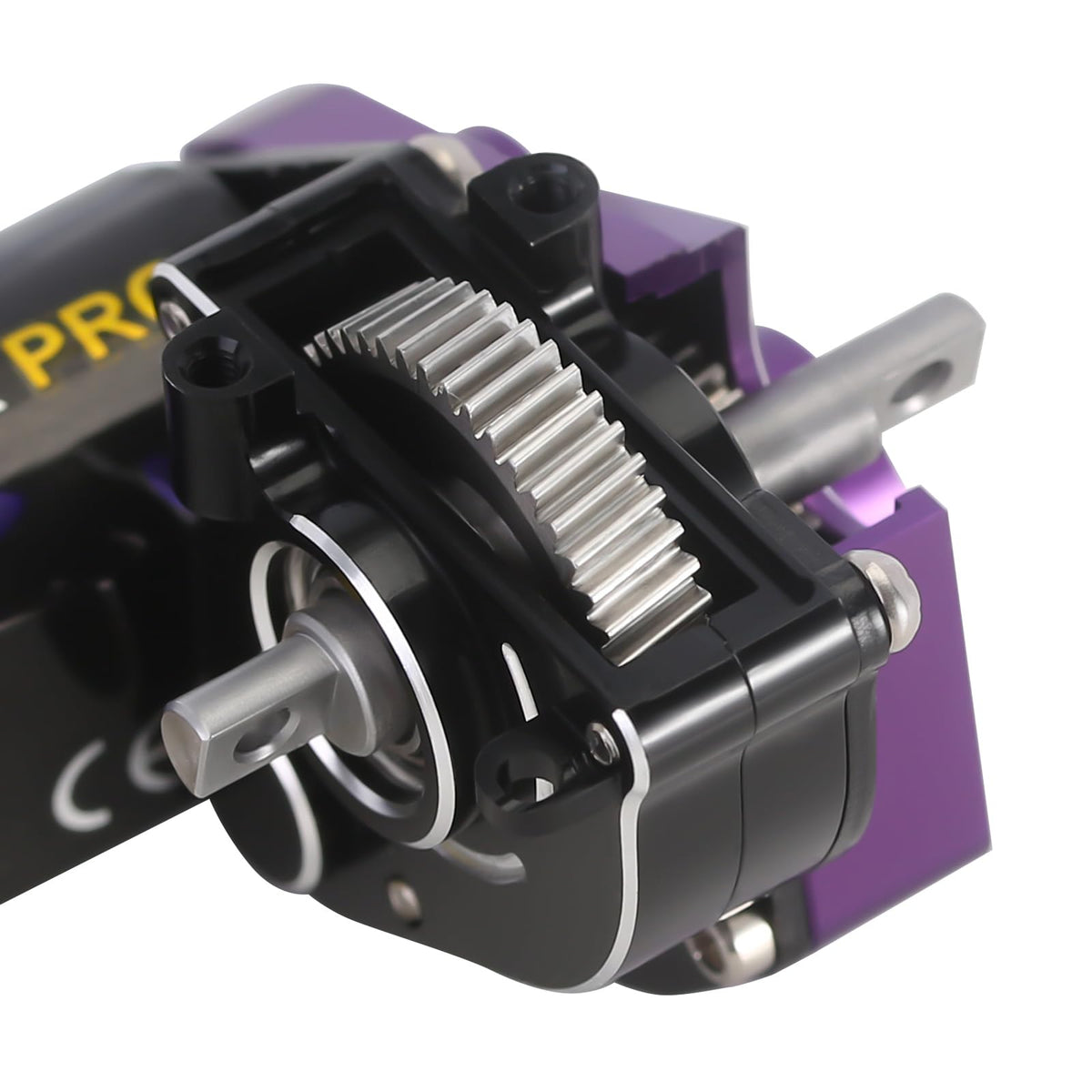 INJORA SCX24 complete transmission kit showing precision machining and durable housing