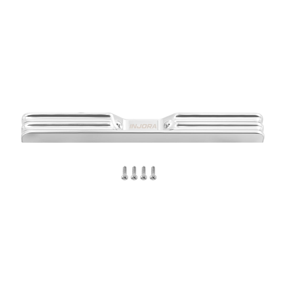 INJORA SCX30 K10 fitment chrome bumper for easy bolt-on upgrade.