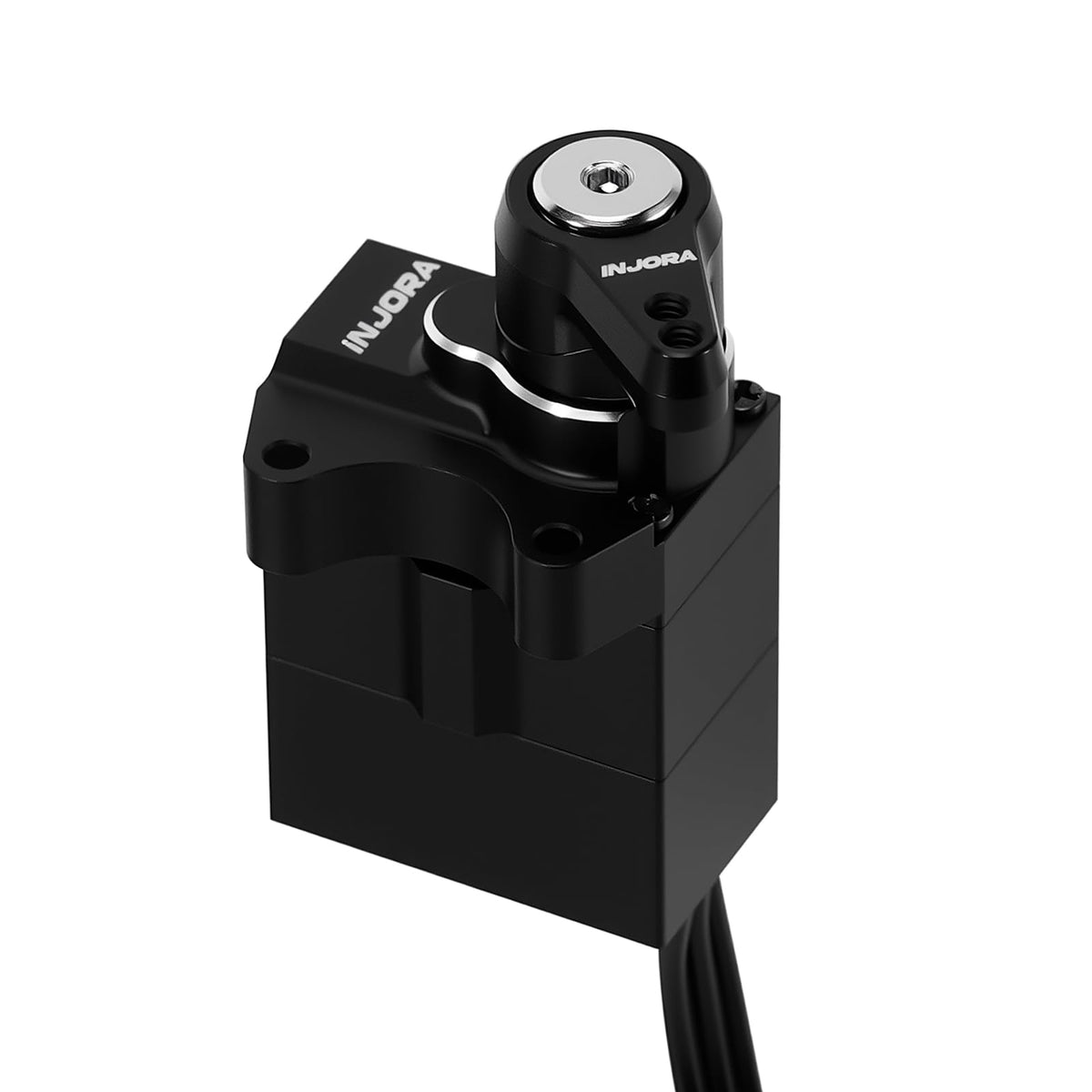 INJORA SCX30 steering assembly detail for precise alignment and response.