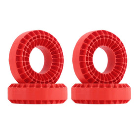 INJORA yellow soft silicone insert shown on 118-122mm wheels for enhanced traction