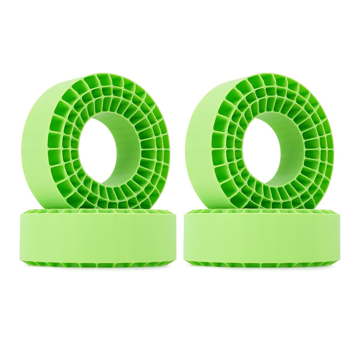 INJORA green soft silicone tire insert for 132-134mm tires enhances stability.
