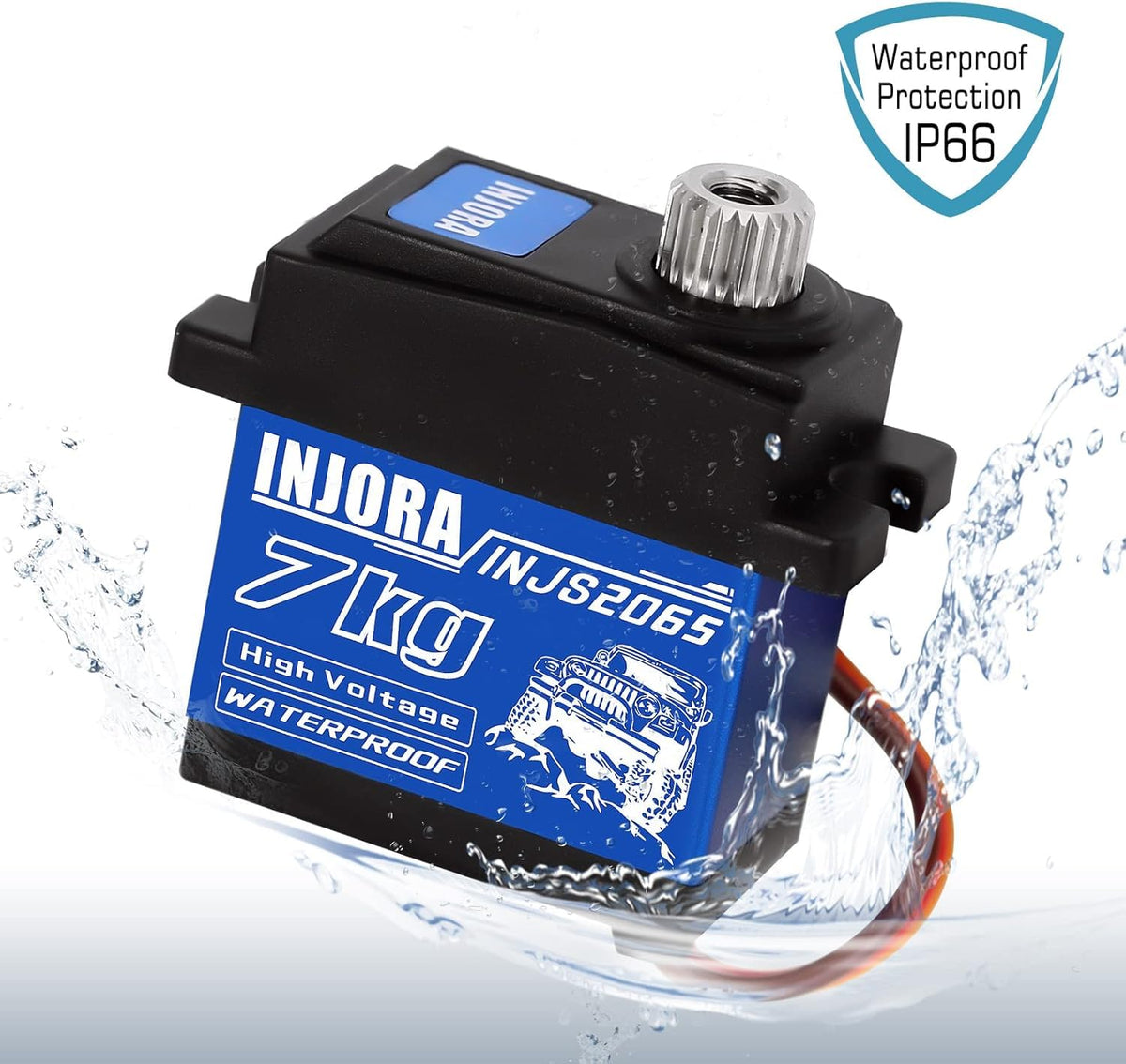 INJORA stainless gears reduce noise for smoother servo operation.