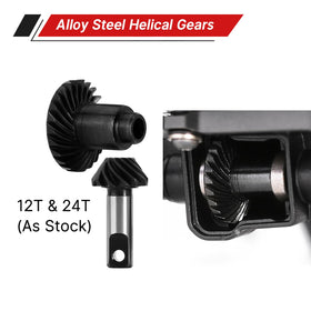 INJORA steel 12/24T gears for durable performance under load.