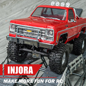 INJORA front bumper installed on TRX4M provides robust shell protection.