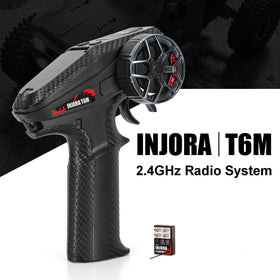 INJORA T6M transmitter side view highlighting easy grip and controls