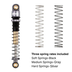 INJORA threaded shock bodies enable quick preload adjustments for tuning RC crawler performance.