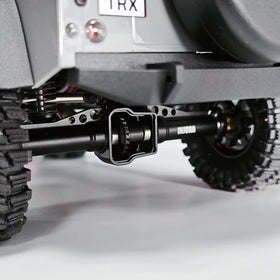 INJORA TRX4M axle-fit image demonstrates front and rear compatibility.