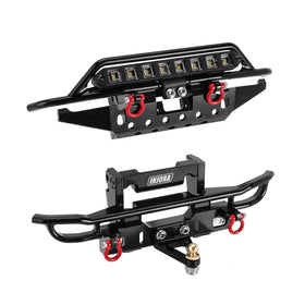 INJORA front bumper with LED for TRX4M Bronco boosts night visibility and style.