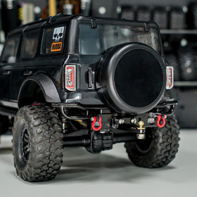 INJORA rear bumper with tow hitch TRX4M Bronco installed for added realism.