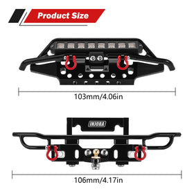 INJORA rear bumper with tow hitch for TRX4M Bronco adds realism and towing option.