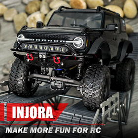 INJORA stock body-compatible bumper set fits without modifications for TRX4M Bronco.