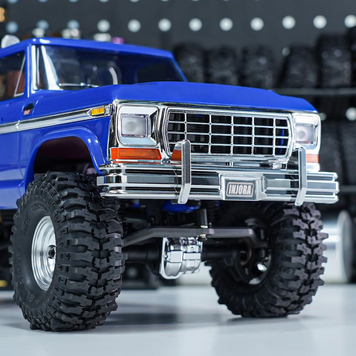 INJORA TRX4M High Trail F150 bumper upgrade on 1/18 scale