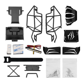 INJORA tube roll cage adds light, rigid framing for scale realism.