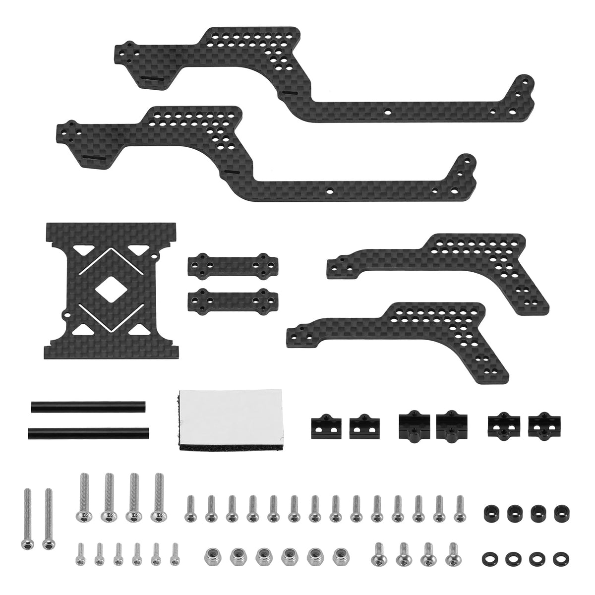 INJORA universal frame supports lay down servos for flexible mounting.
