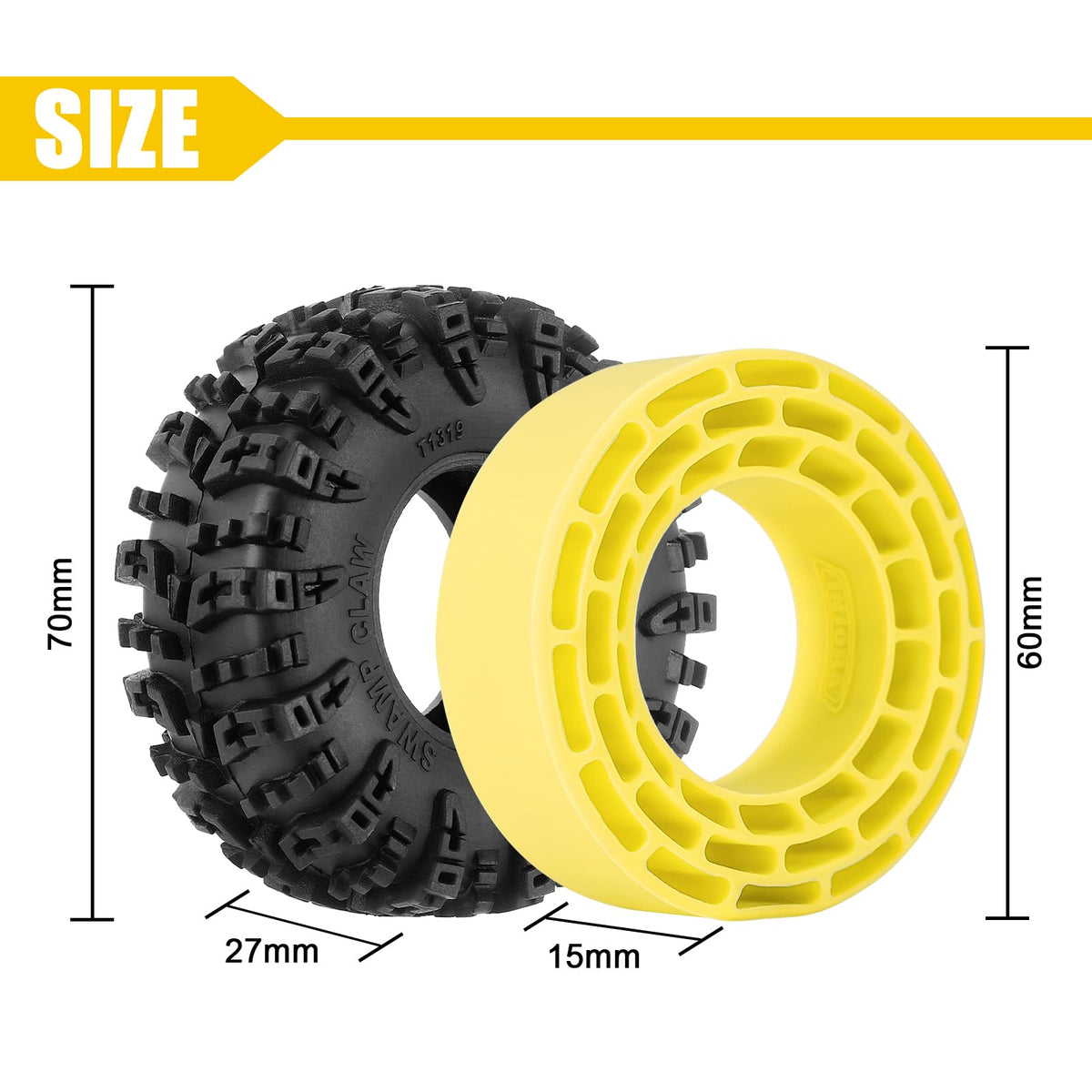 INJORA waterproof silicone insert resists mud and water in rough terrain.