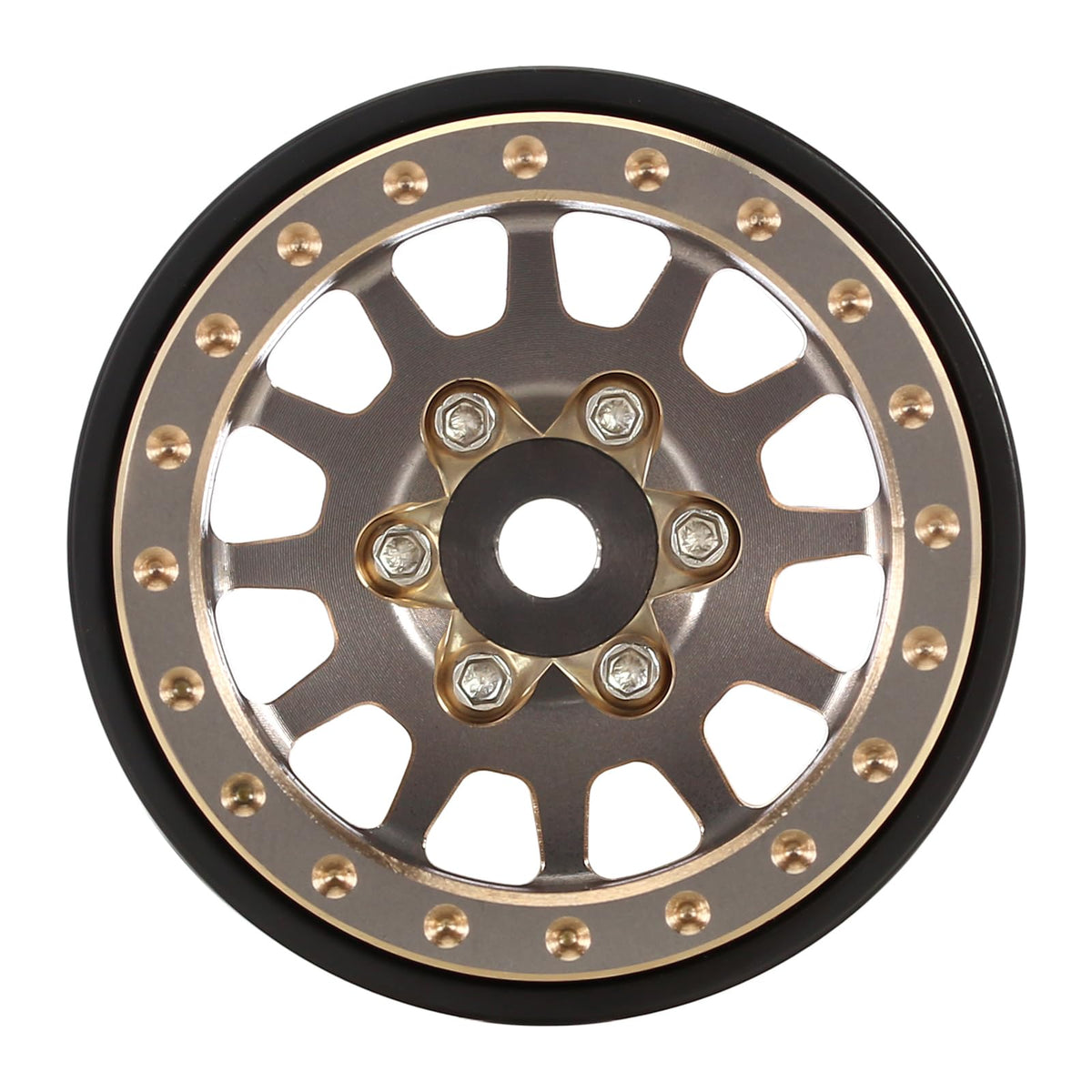 INJORA weight-at-lowest-point wheels add stability on rough terrain