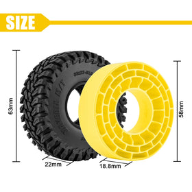 INJORA yellow silicone inserts for soft ride and strong sidewall support