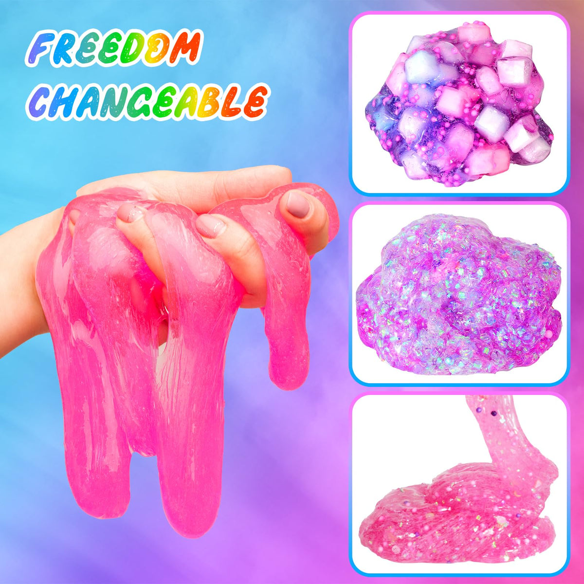 inksbui Confetti Slime Kit jelly cubes included for colorful slime experiments