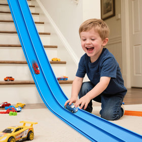 INKZOO Flex Tracks 15ft layout lets kids build curvy racecourses indoors or outdoors
