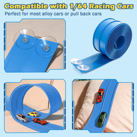 INKZOO suction cups keep the track secure on windows and tables for flexible play
