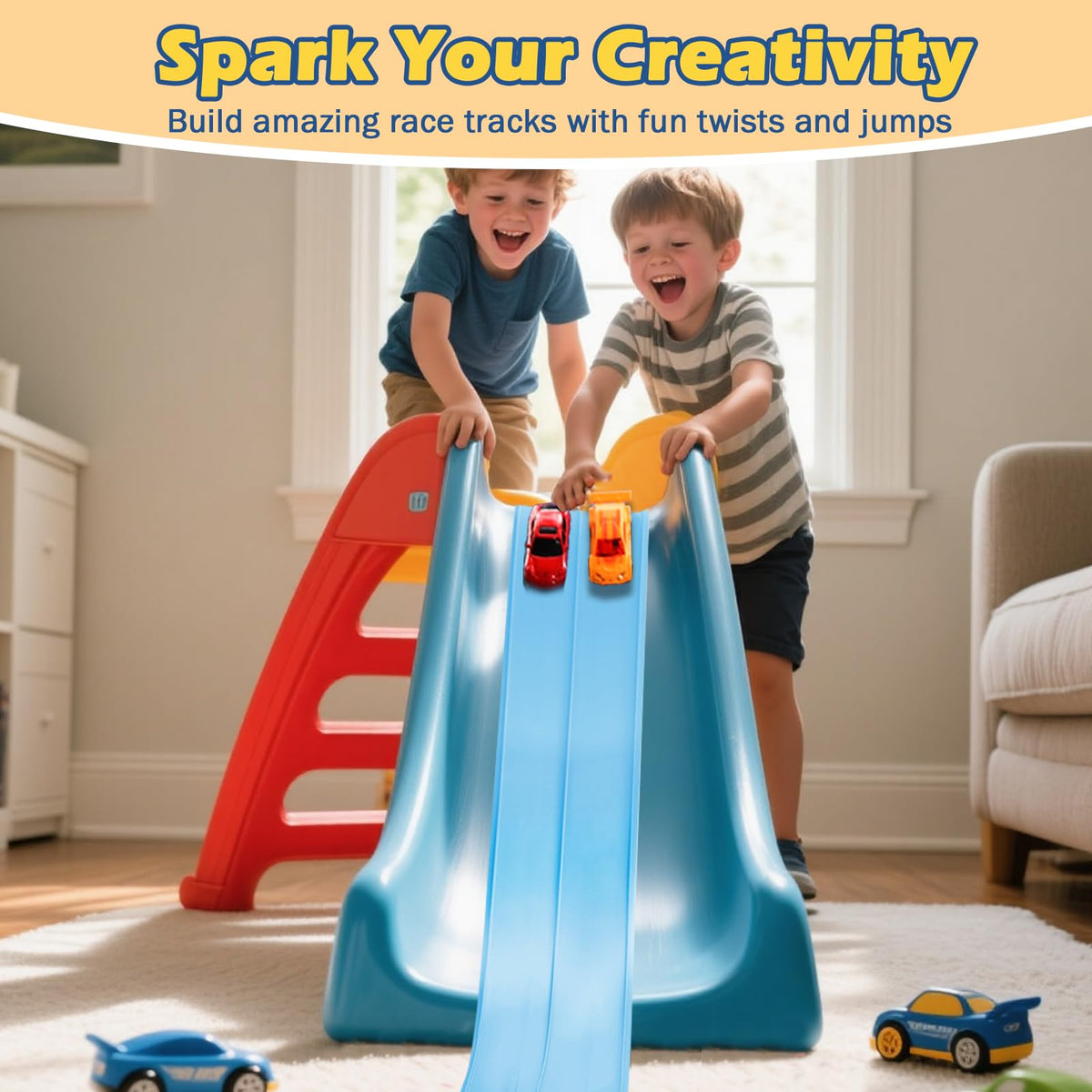 INKZOO suction cups on wall secure the track for vertical racing