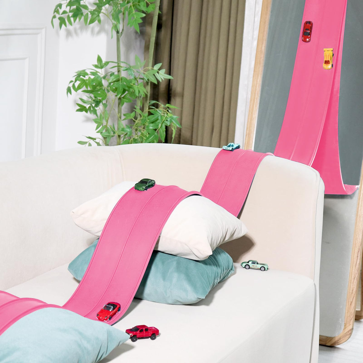 INKZOO indoor-outdoor play track for versatile environments.