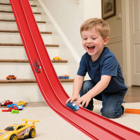 INKZOO Upgrade Flex Track shows a 15ft extended layout for kids.