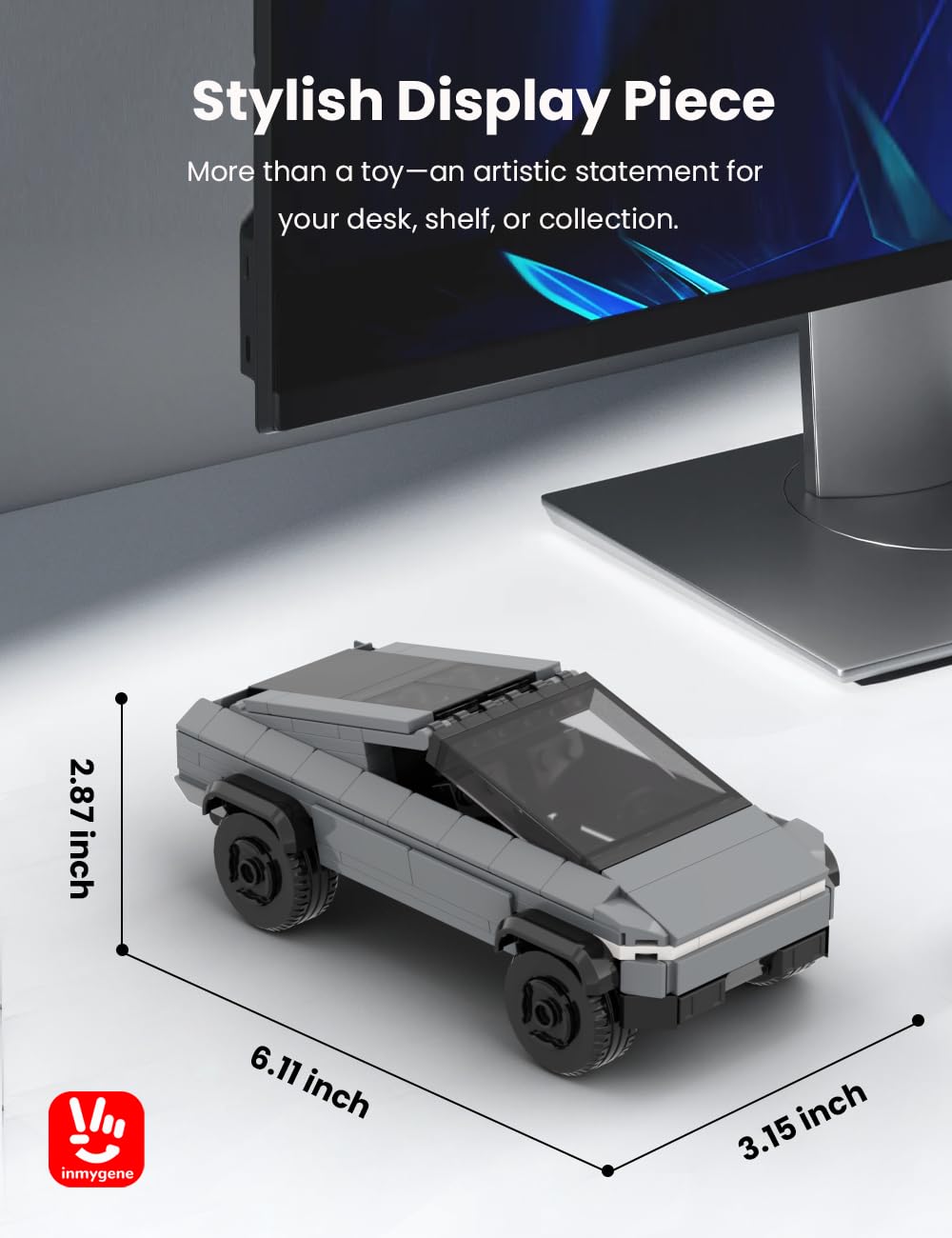 Inmygene cyber off-road truck poseable elements for dynamic storytelling.