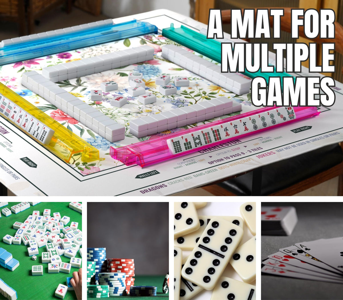 InnoBeta Mahjong Mat protects desktops from scratches while keeping tiles in place.