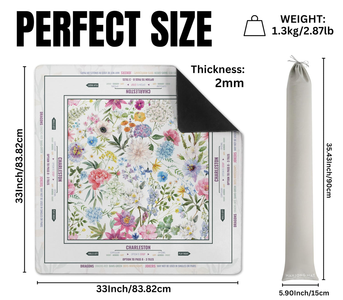 InnoBeta Mahjong Mat soft foldable design makes travel easy.