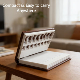 Innecal PlayBook’d Chess portable folding board ready for travel