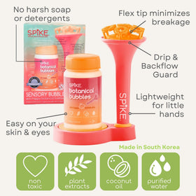 Innobaby Spike bubble solution tray makes dipping easy and controlled.