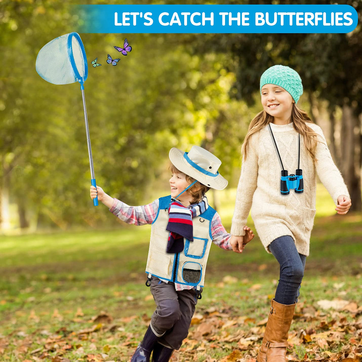 INNOCHEER Butterfly net for catching fluttering insects during hands-on play