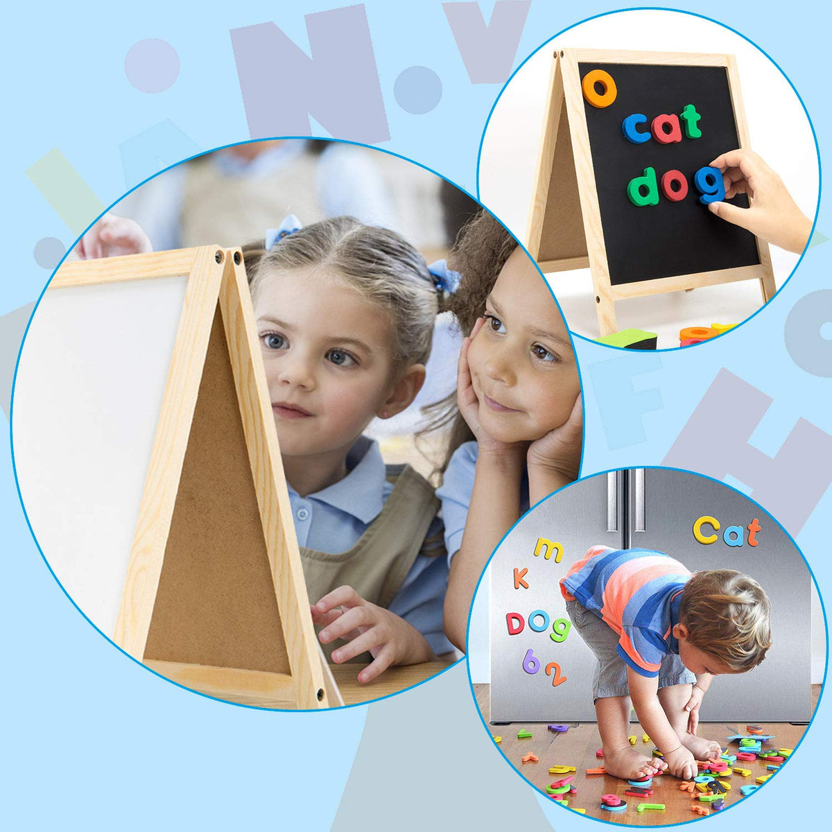 INNOCHEER colorful learning set, versatile magnets for classrooms and home.