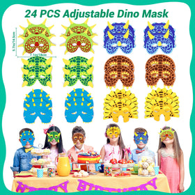 INNOCHEER dinosaur masks 24-pack ideal for playful costumes and photo moments